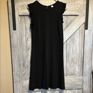 Old Navy Black Midi Dress with Ruffle Sleeves
